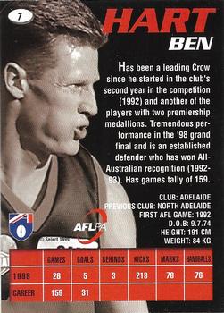 1999 Select AFL Premiere #7 Ben Hart Back